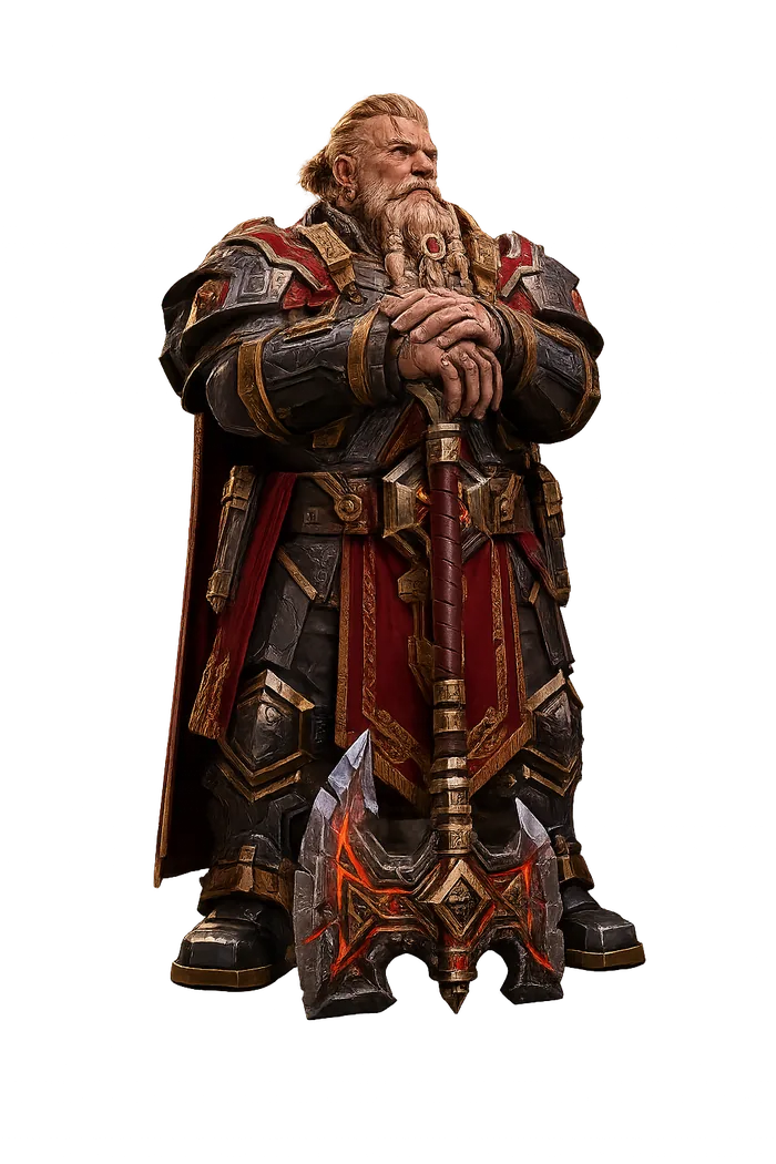 Clugol Feueraxt, Zwergen-Champion der Steelbreakers in Warconicas